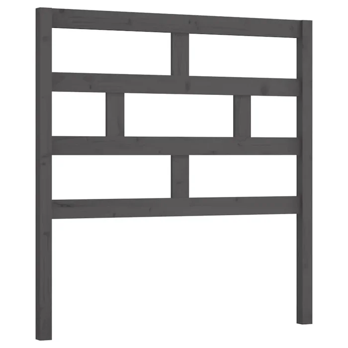 vidaXL Cabecero de cama madera maciza de pino gris 96x4x100 cm (9)