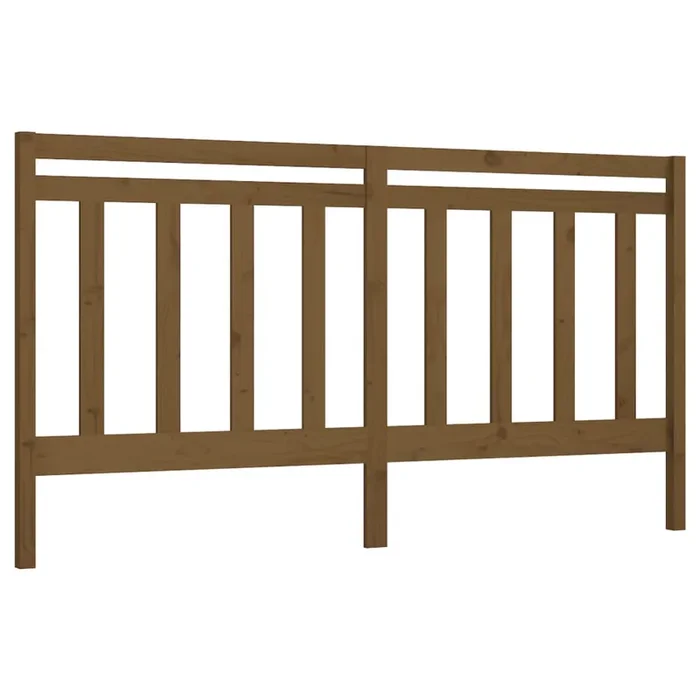 vidaXL Cabecero de cama madera maciza de pino marrón miel 206x4x100 cm (6)