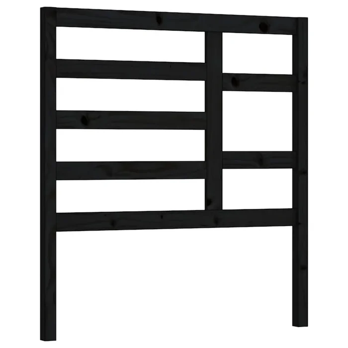 vidaXL Cabecero de cama madera maciza de pino negro 106x4x104 cm (2)