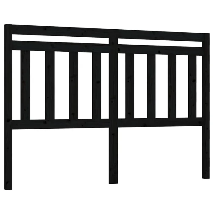 vidaXL Cabecero de cama madera maciza de pino negro 156x4x100 cm (2)