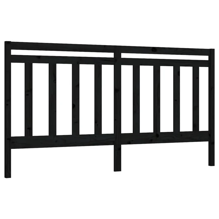 vidaXL Cabecero de cama madera maciza de pino negro 186x4x100 cm (3)