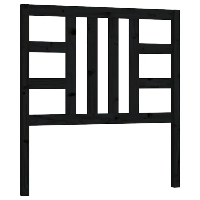 vidaXL Cabecero de cama madera maciza de pino negro 81x4x100 cm (7)
