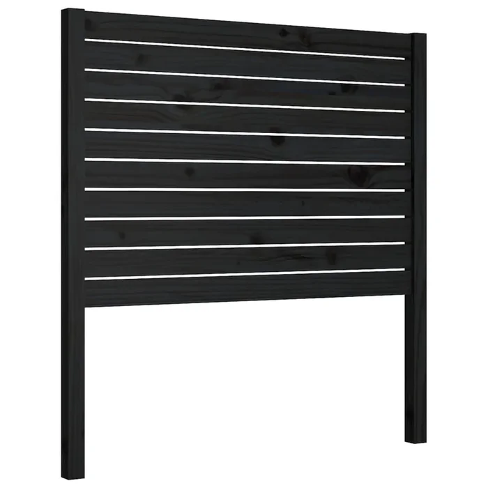 vidaXL Cabecero de cama madera maciza de pino negro 81x4x100 cm (8)