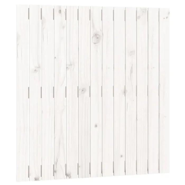 vidaXL Cabecero de cama pared madera maciza pino blanco 82,5x3x90 cm