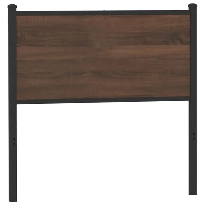 vidaXL Cabecero de madera de ingeniería y acero marrón roble 90 cm