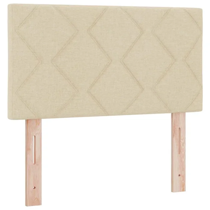 vidaXL Cabecero de Tela Geométrico con cabecera Crema 80 cm tela (2)