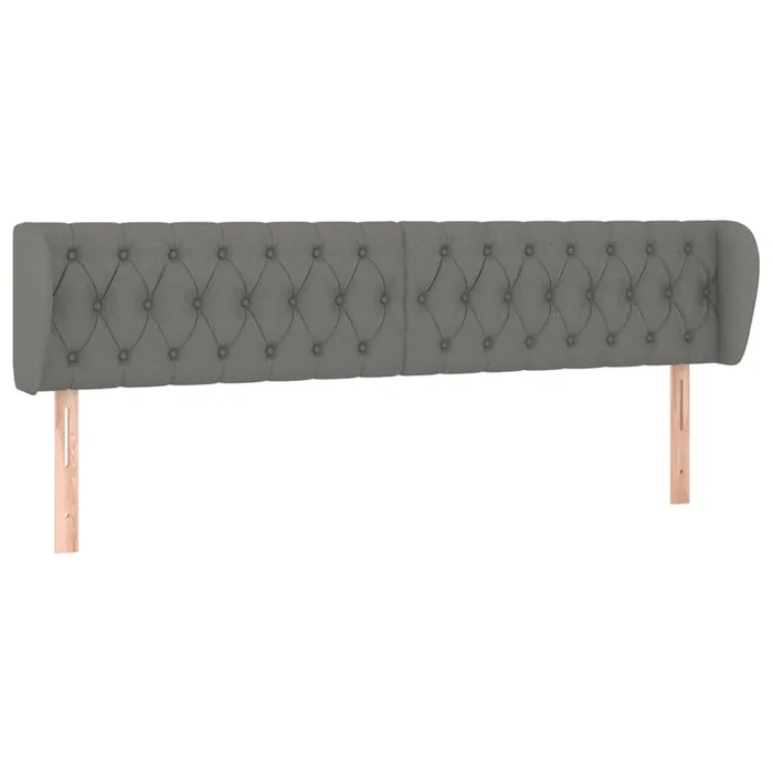 vidaXL Cabecero de tela gris oscuro 183x23x78/88 cm (3)