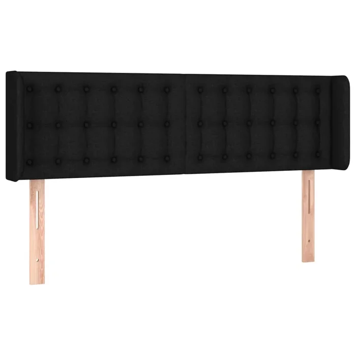 vidaXL Cabecero de tela negro 147x16x78/88 cm (7)