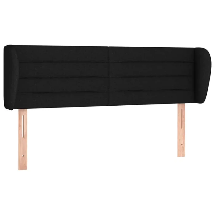vidaXL Cabecero de tela negro 147x23x78/88 cm (2)