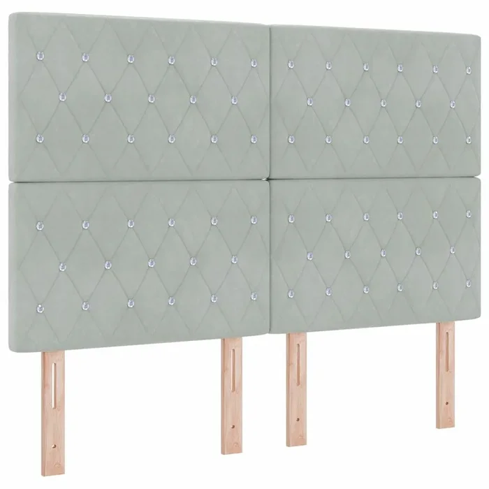 vidaXL Cabecero de Terciopelo Argyle Gris claro 160 cm Terciopelo