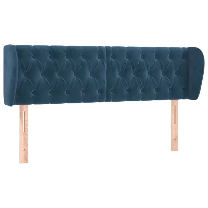 vidaXL Cabecero de terciopelo azul oscuro 147x23x78/88 cm (4)