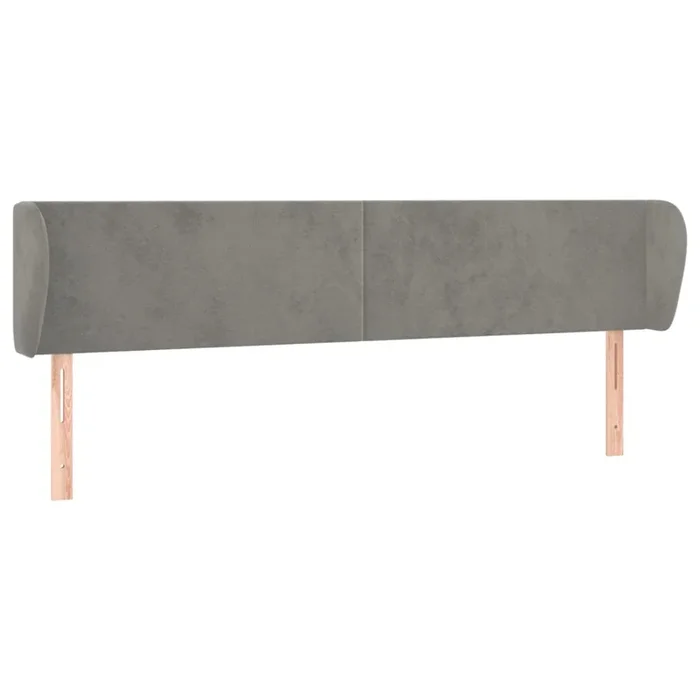 vidaXL Cabecero de terciopelo gris claro 163x23x78/88 cm (2)