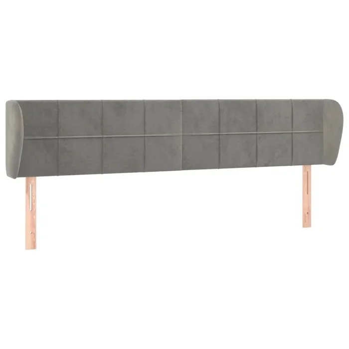 vidaXL Cabecero de terciopelo gris claro 183x23x78/88 cm (5)