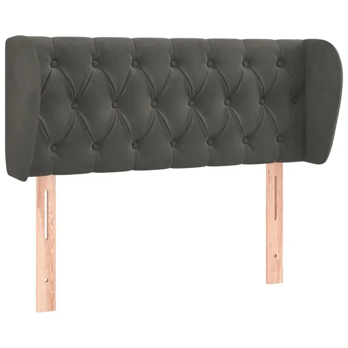 vidaXL Cabecero de terciopelo gris oscuro 103x23x78/88 cm (6)