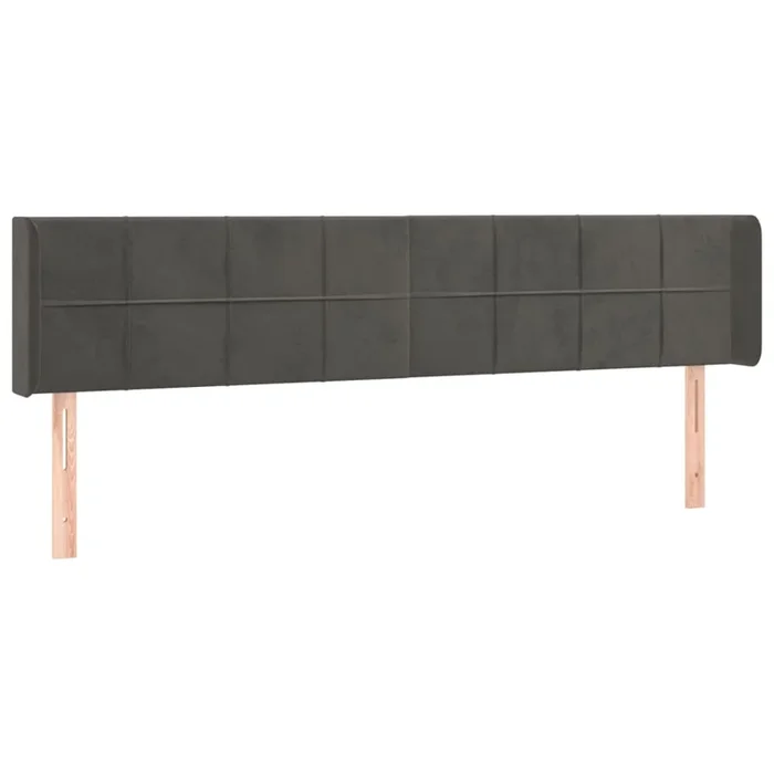 vidaXL Cabecero de terciopelo gris oscuro 203x16x78/88 cm (2)