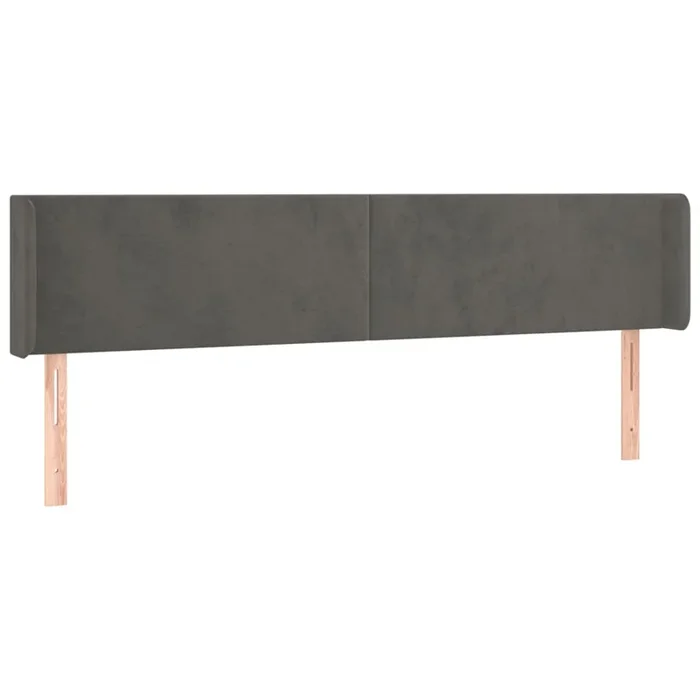 vidaXL Cabecero de terciopelo gris oscuro 203x16x78/88 cm (7)