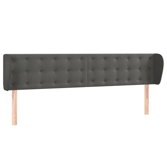 vidaXL Cabecero de terciopelo gris oscuro 203x23x78/88 cm (7)