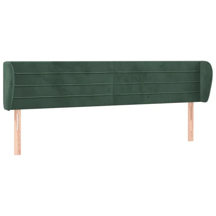 vidaXL Cabecero de terciopelo verde oscuro 203x23x78/88 cm (4)