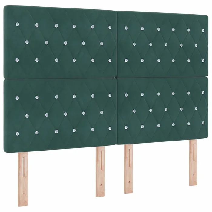 vidaXL Cabecero LED Argyle con cabecera Verde oscuro 144 cm Terciopelo