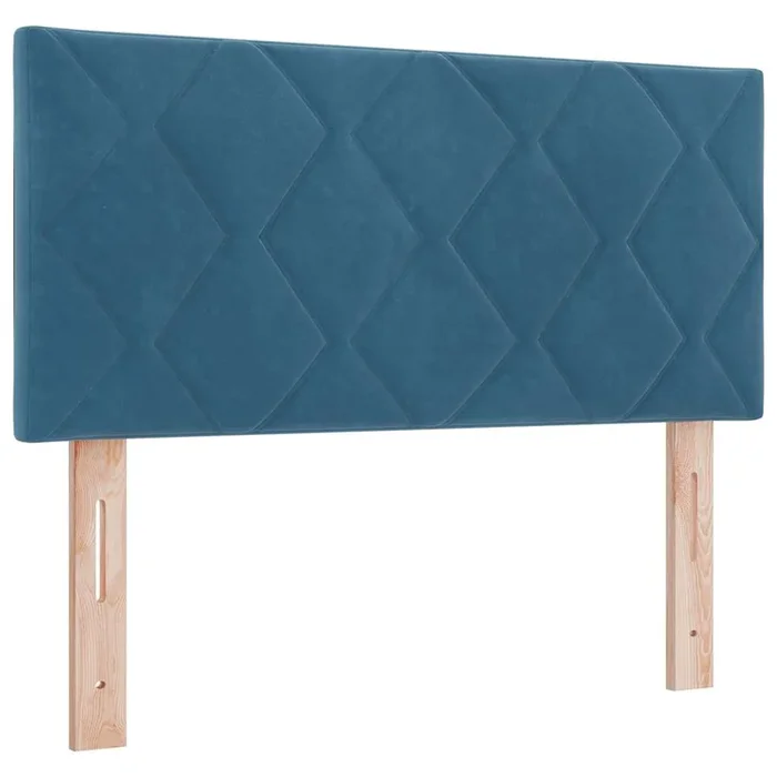vidaXL Cabecero LED Geométrico Manual Azul oscuro 100 cm Terciopelo (2)