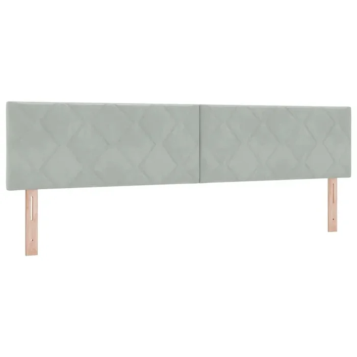 vidaXL Cabecero LED Geométrico Manual Gris claro 200 cm Terciopelo (2)