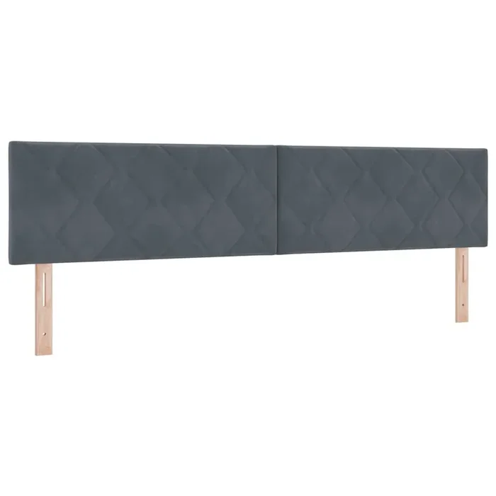 vidaXL Cabecero LED Geométrico Manual Gris oscuro 200 cm Terciopelo (2)