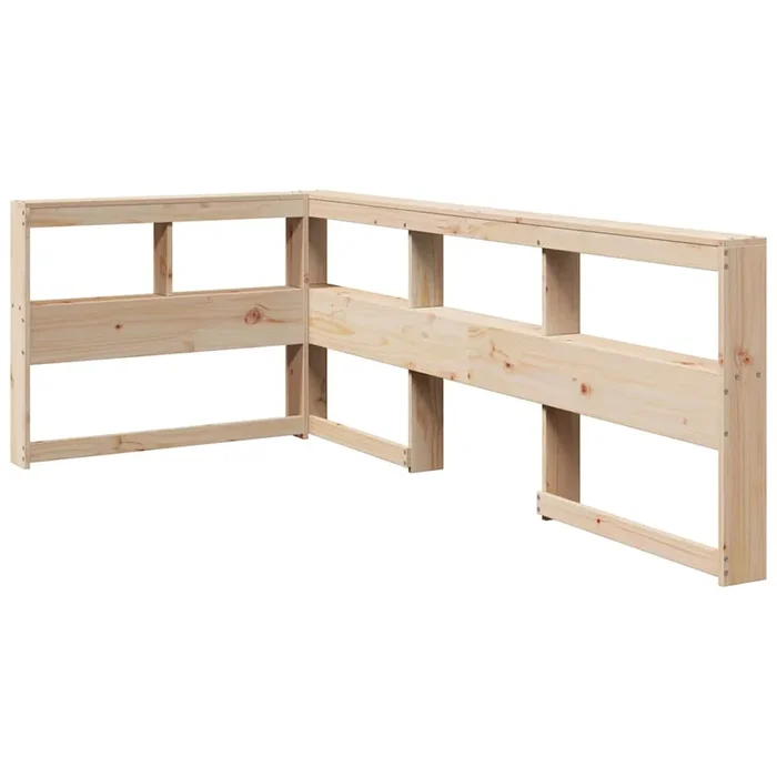 vidaXL Cabecero librería en forma de L madera maciza de pino 90 cm