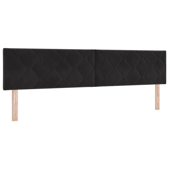 vidaXL Cabecero Montaje en la pared Geométrico Negro 200 cm Terciopelo (2)