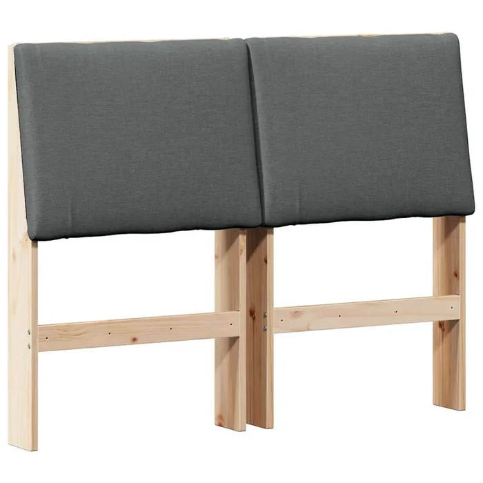vidaXL Cabecero tapizado Gris oscuro 135 cm Madera de pino macizo (2)