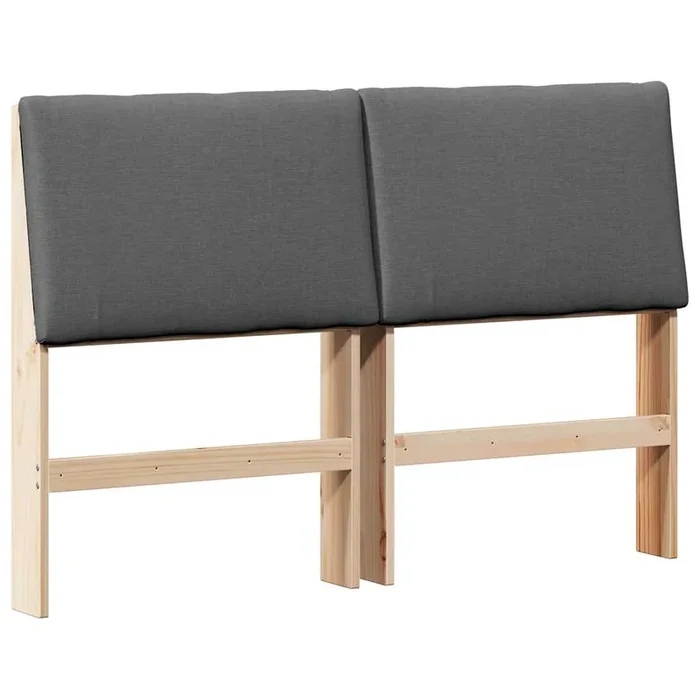 vidaXL Cabecero tapizado Gris oscuro 150 cm Madera de pino macizo