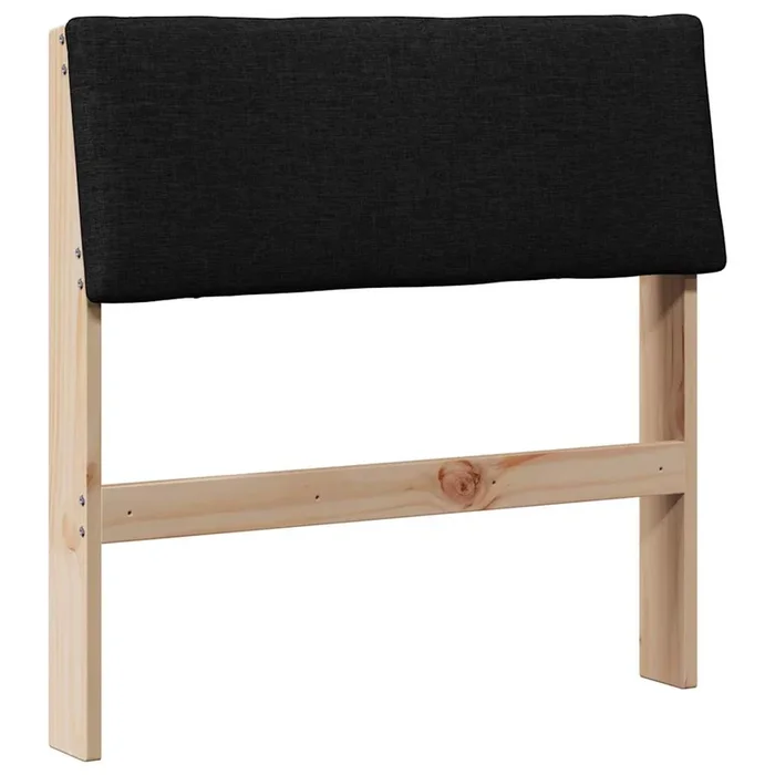 vidaXL Cabecero tapizado Negro 80 cm Madera de pino macizo (4)