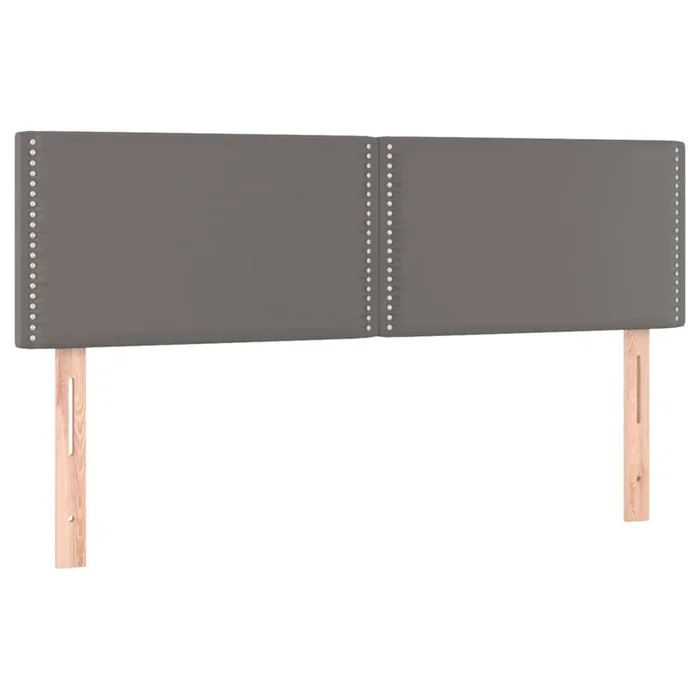 vidaXL Cabeceros 2 unidades cuero sintético gris 72x5x78/88 cm (2)