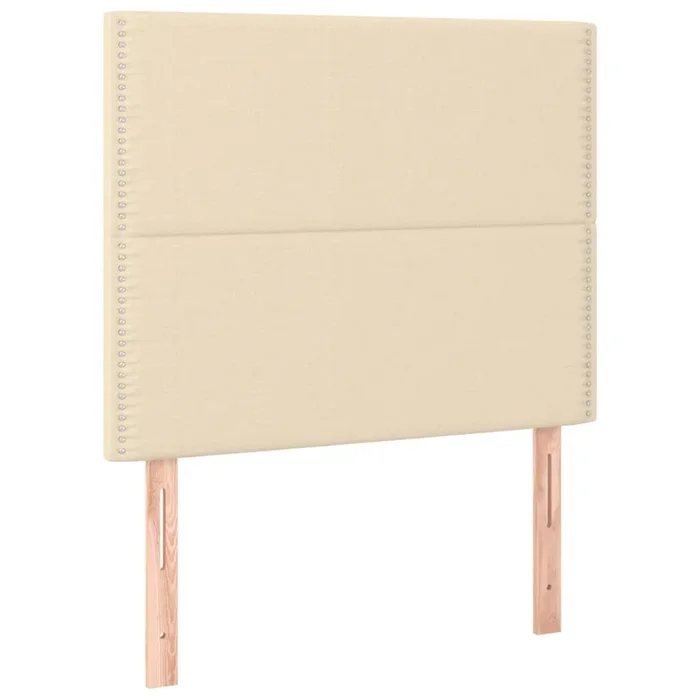 vidaXL Cabeceros 2 unidades de tela color crema 100x5x78/88 cm (2)