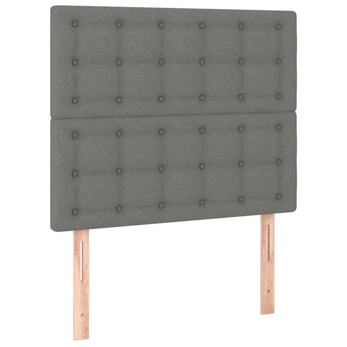 vidaXL Cabeceros 2 unidades de tela gris oscuro 80x5x78/88 cm (5)