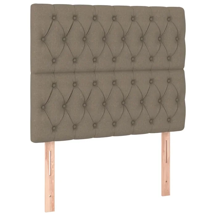 vidaXL Cabeceros 2 unidades de tela gris taupe 100x7x78/88 cm (2)
