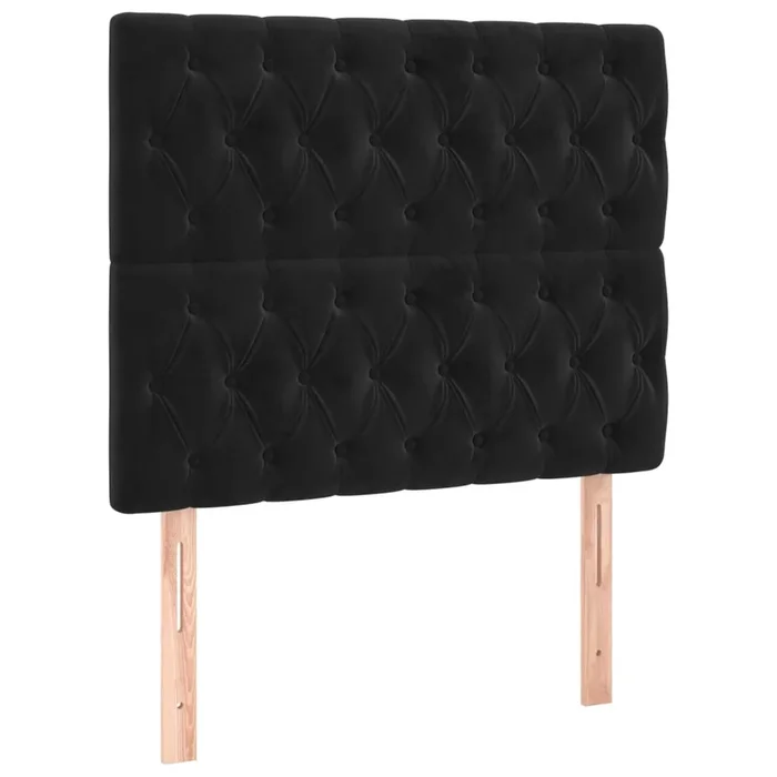 vidaXL Cabeceros 2 unidades de terciopelo negro 100x7x78/88 cm (2)