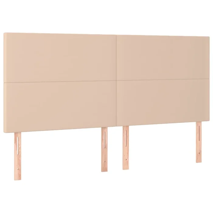 vidaXL Cabeceros 4 unidades cuero sintético capuchino 100x5x78/88 cm (2)