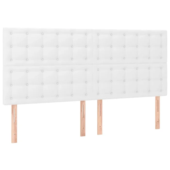 vidaXL Cabeceros 4 unidades de cuero sintético blanco 80x5x78/88 cm