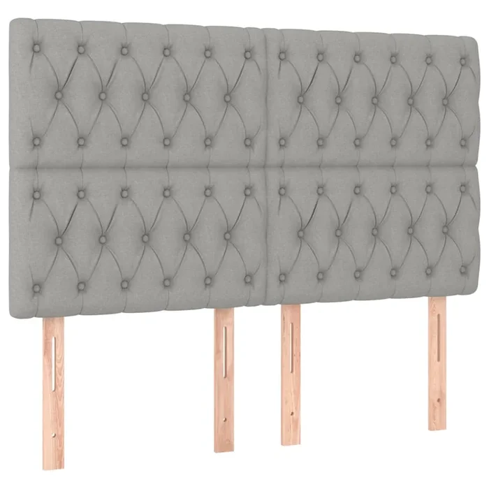 vidaXL Cabeceros 4 unidades de tela gris claro 80x7x78/88 cm