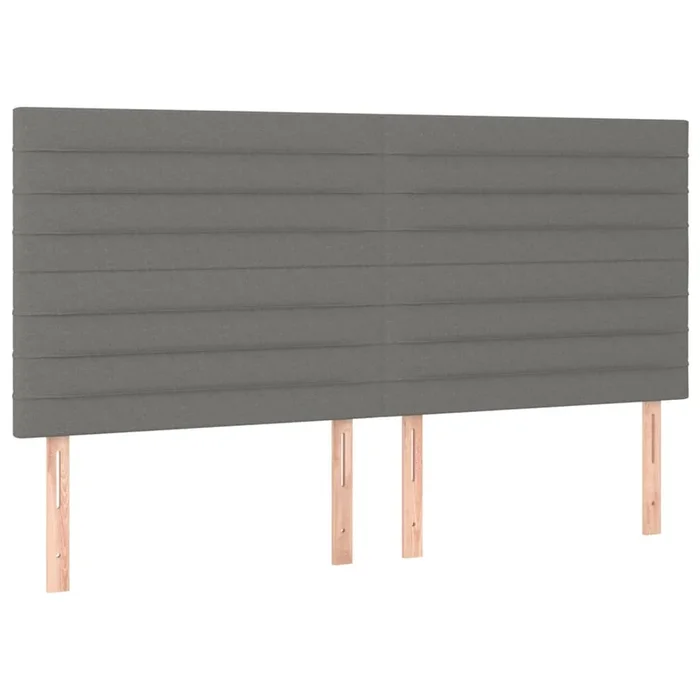 vidaXL Cabeceros 4 unidades de tela gris oscuro 100x5x78/88 cm (2)