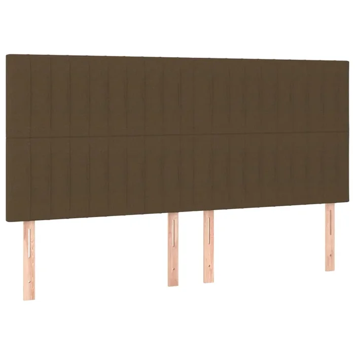 vidaXL Cabeceros 4 unidades de tela marrón oscuro 100x5x78/88 cm (3)