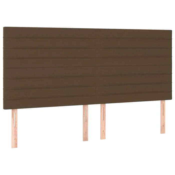 vidaXL Cabeceros 4 unidades de tela marrón oscuro 100x5x78/88 cm (5)