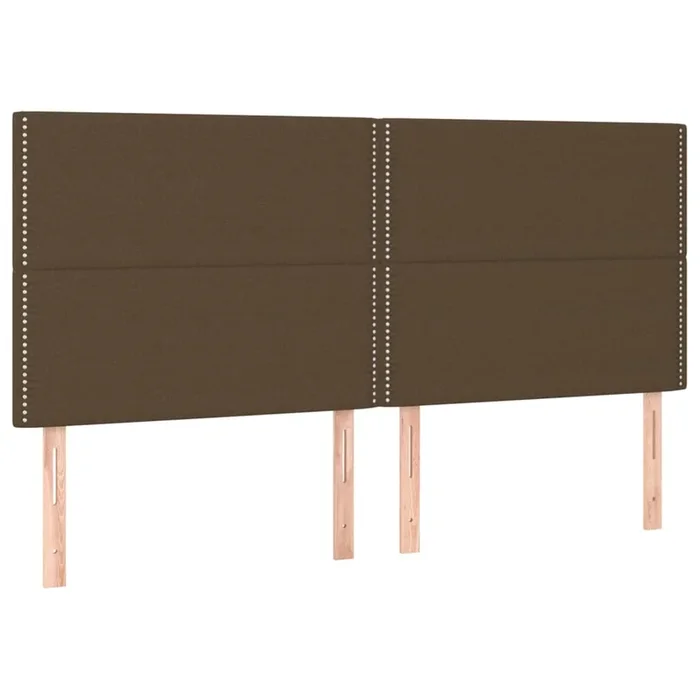 vidaXL Cabeceros 4 unidades de tela marrón oscuro 90x5x78/88 cm (3)