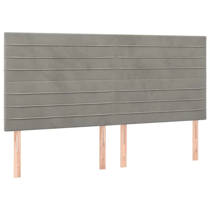 vidaXL Cabeceros 4 unidades de terciopelo gris claro 80x5x78/88 cm (5)