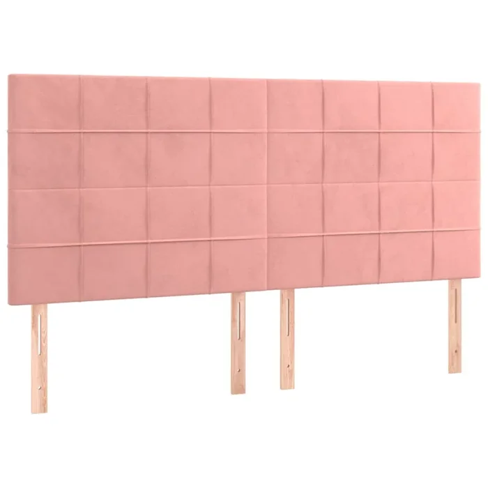 vidaXL Cabeceros 4 unidades de terciopelo rosa 100x5x78/88 cm