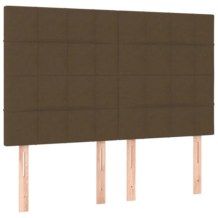 vidaXL Cabeceros 4 unidades tela marrón oscuro 72x5x78/88 cm (2)