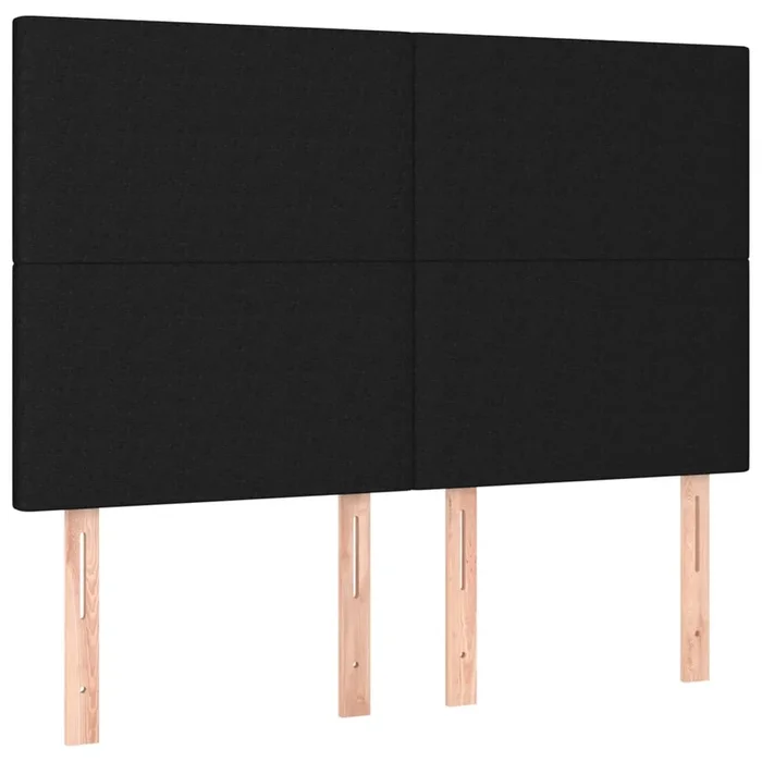vidaXL Cabeceros 4 unidades tela negro 72x5x78/88 cm (3)