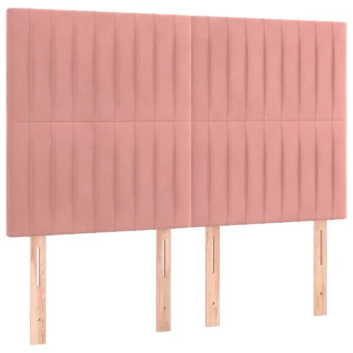 vidaXL Cabeceros 4 unidades terciopelo rosa 72x5x78/88 cm (3)