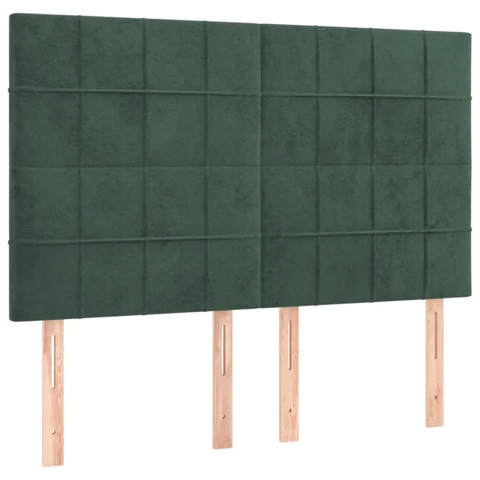 vidaXL Cabeceros 4 unidades terciopelo verde oscuro 72x5x78/88 cm (6)