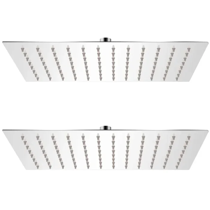 vidaXL Cabezal de ducha efecto lluvia 2 pzs acero inoxidable 20×30 cm